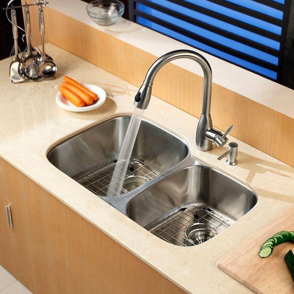 Artisan Double Bowl Undermount Kitchen Sink Stainless Steel